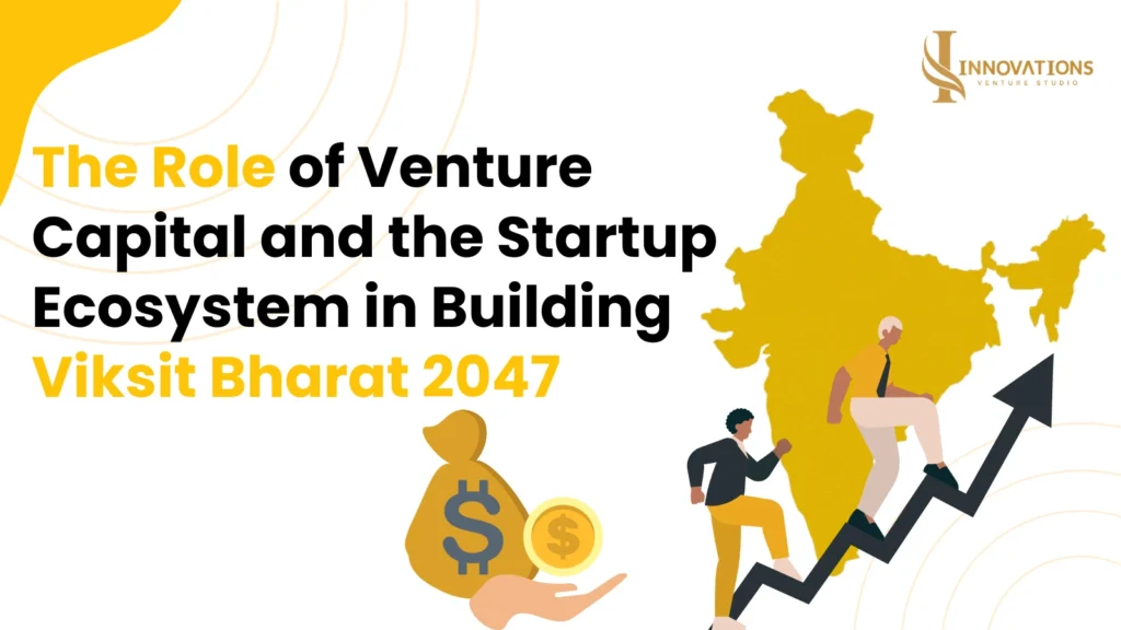 an image where Indian map is there which is showing the importance of venture capital in shaping vikshit bharat 2047