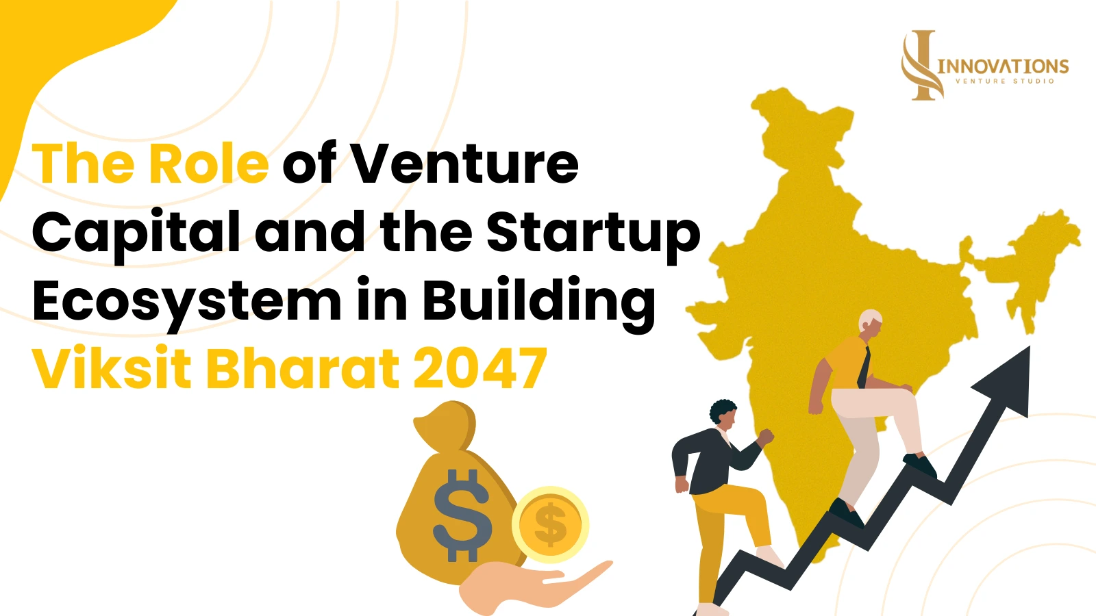 an image where Indian map is there which is showing the importance of venture capital in shaping vikshit bharat 2047